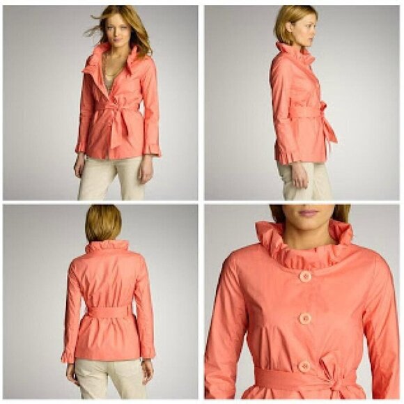 J. Crew Frenchie Slicker Papaya Lightweight Jacket Sz 6 - Picture 2 of 9